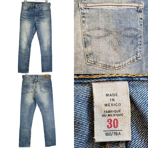 RRL Ralph Lauren Double RL Vintage Distressed Straight Leg Jeans USA 30X31 - Picture 1 of 16